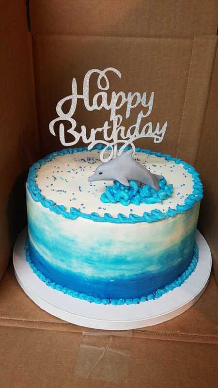 Dolphin Birthday Cake with handmade Dolphin