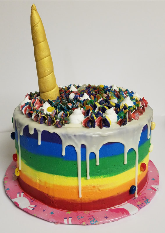 Lisa Frank Inspired Unicorn Cake