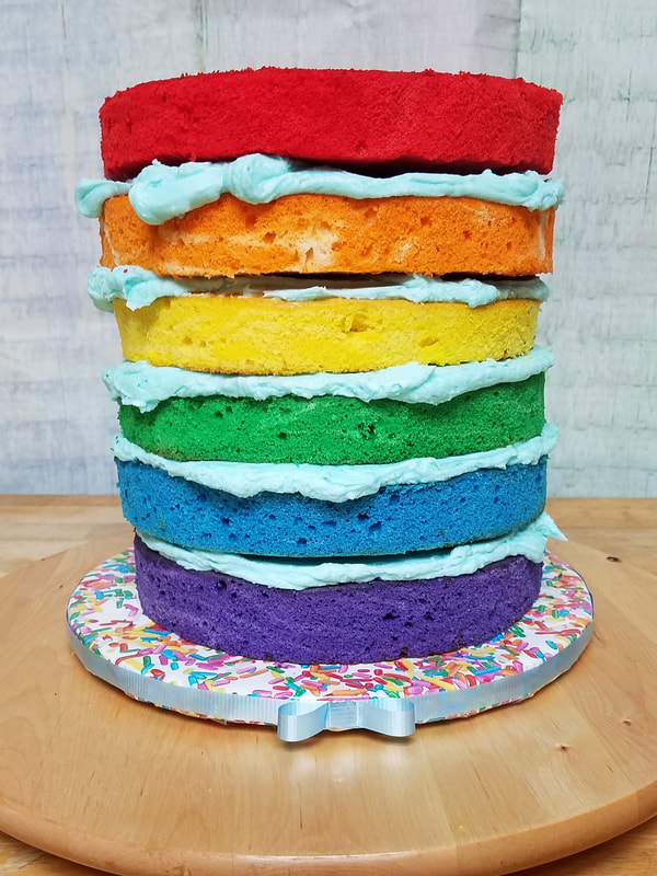 6 Color Rainbow Cake
