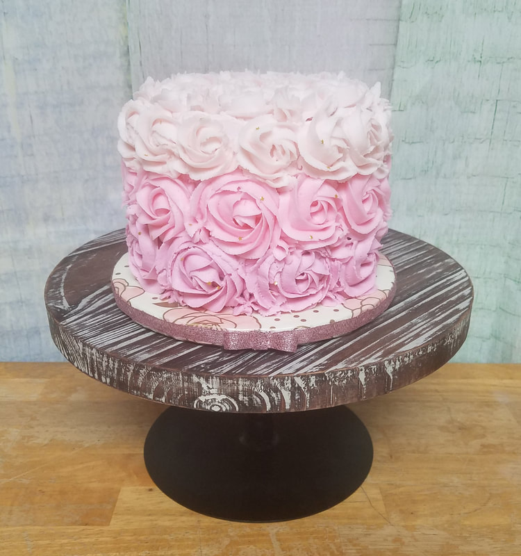 Pretty in Pink Rosette Cake