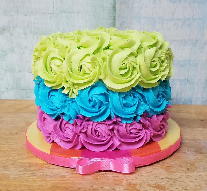 Bright Colors Rosette Cake