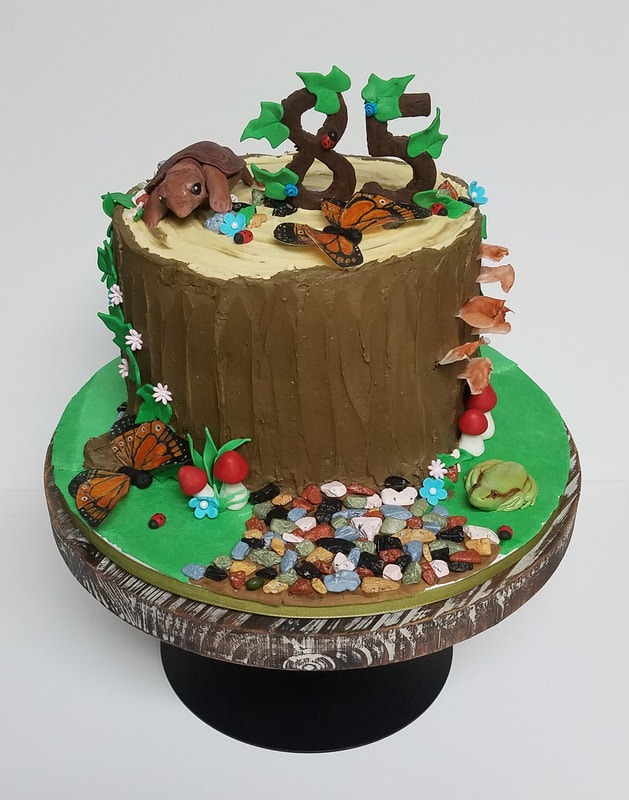 Fairy Stump Cake Handmade decorations Fairy Tale Stump