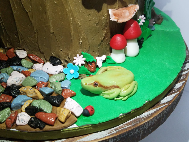 Fairy Stump Cake Handmade decorations Fairy Tale Stump