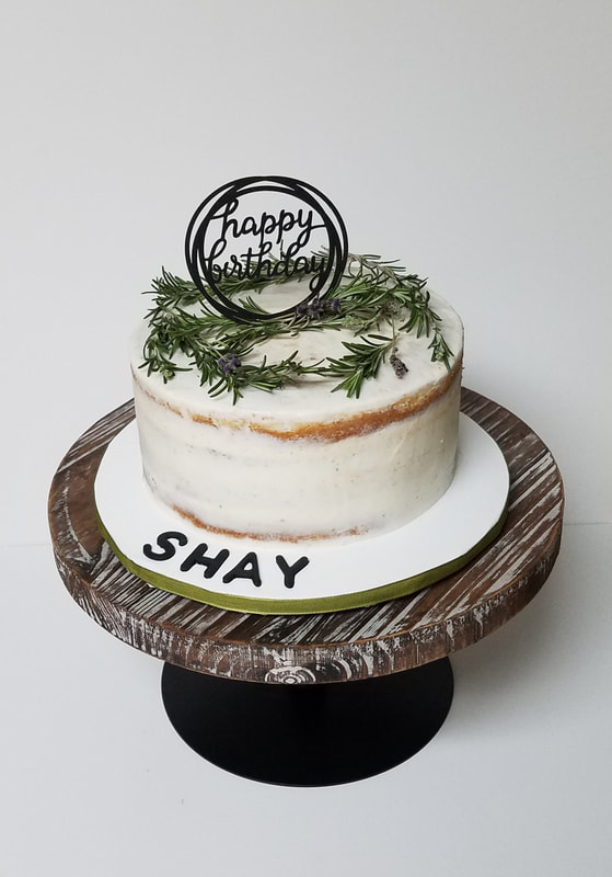 Naked with Greenery Birthday Cake for Shay