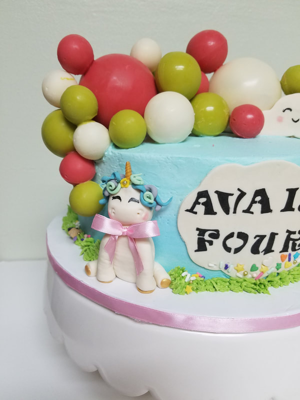 Unicorn Balloon Birthday Cake for Ava