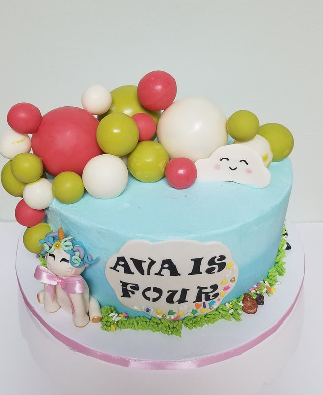 Unicorn Balloon Birthday Cake for Ava