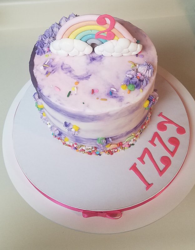 Purple and Pink Rainbow Cake