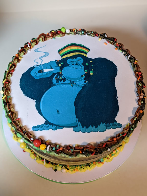 Rastafarian Monkey Birthday Cake 