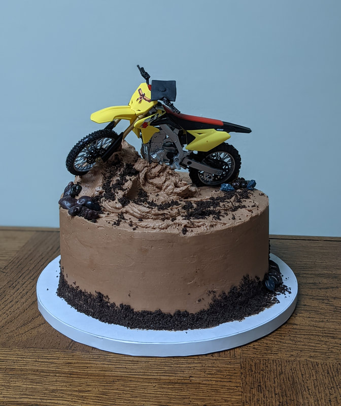 Custom Graduation Cake with Dirt Bike