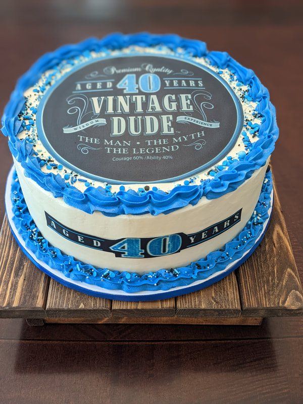 40th Vintage Dude Birthday Cake