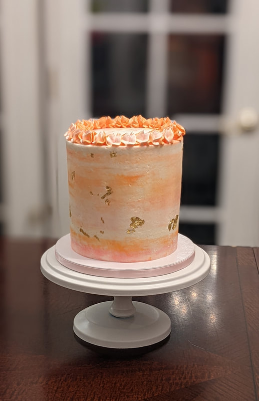 Pretty Peach Double Barrel Cake