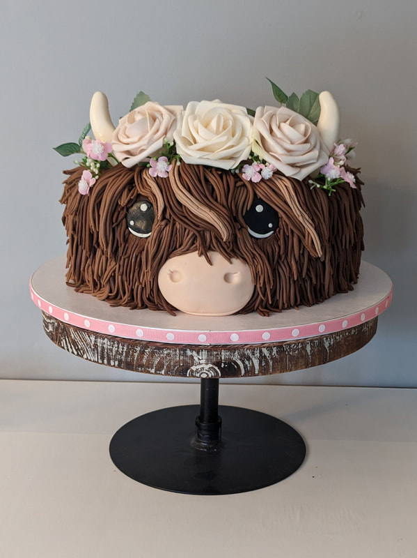 Highland Cow Birthday Cake